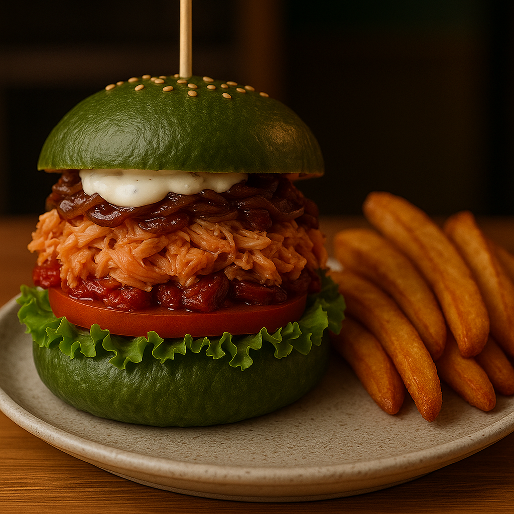 SALMON PULLED BURGER