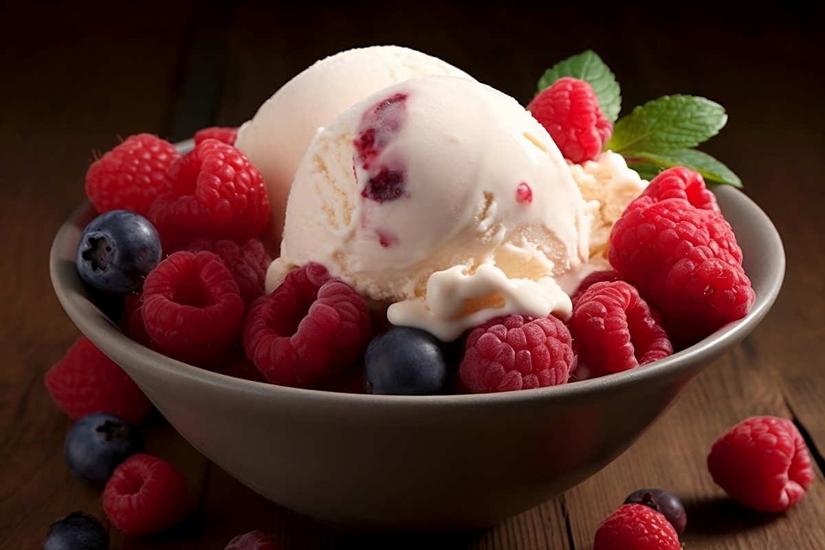 Gelato con frutti di bosco